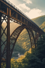Railway bridge over the river West Virginia, USA, Poster
