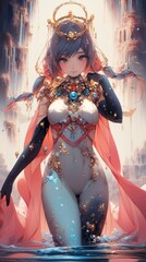 3d anime girl poster for anime lovers. Generative AI illustration 