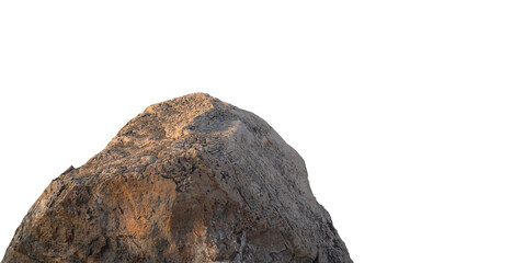 Cliff stone located part of the mountain rock isolated on white background.	
