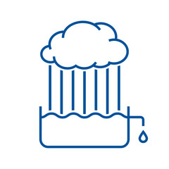 Rainwater harvesting icon. Drought tolerant logo idea.