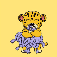 Vector illustration of cute cheetah animal