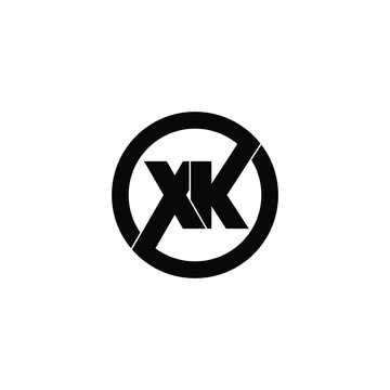 Letter XK circle logo design vector