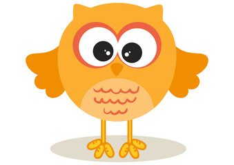 Funny cute owl isolated no white