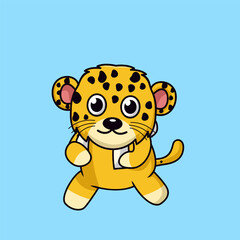 Vector illustration of cute cheetah animal