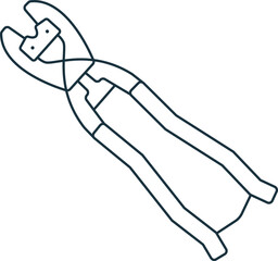 Bolt cutter icon. Monochrome simple sign from construction instruments collection. Bolt cutter icon for logo, templates, web design and infographics.