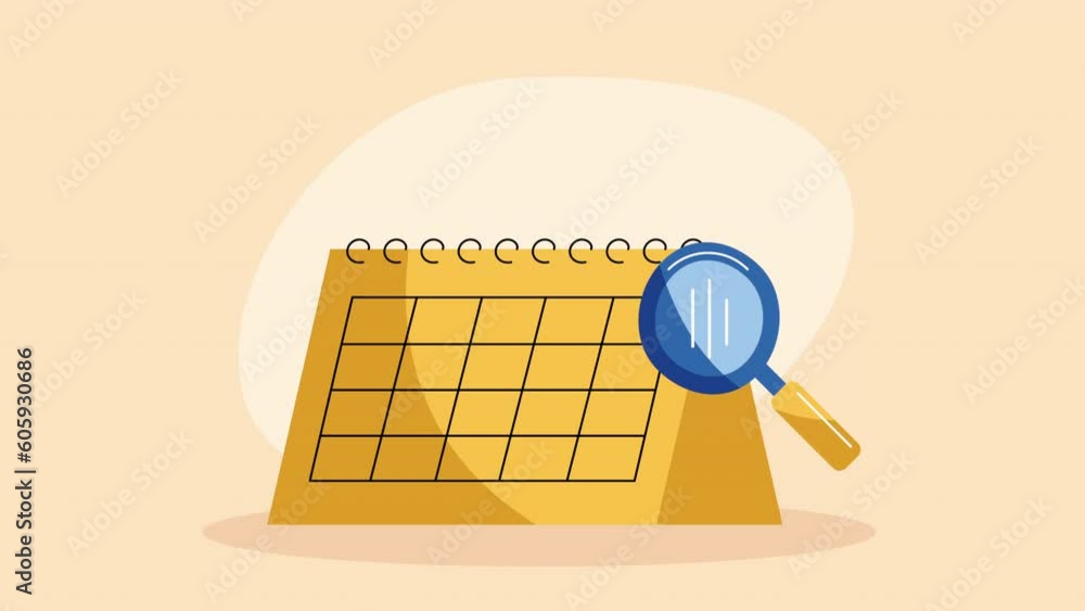 Poster calendar with magnifying glass animation