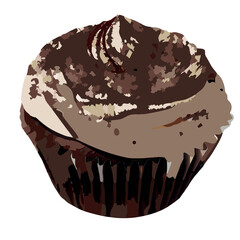 cupcake, chocolate, cake, dessert, sweet, cream, bakery
