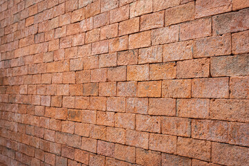 Old Abstract Brick Wall Large Orange Brick Wall Background Texture for pattern Background With Copy Space For design