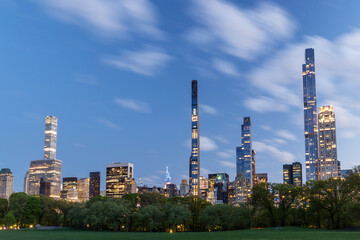 Fototapeta Manhattan skyscrapers and Central Park sunset obraz