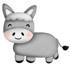 donkey cartoon cute animal clipart.