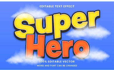 super hero Comic Cartoon tittle 3D Editable text Effect Style