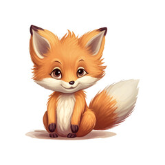 cute fox character painting vector illustration
