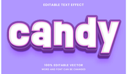 3d cute candy playful text style effect template editable text effect