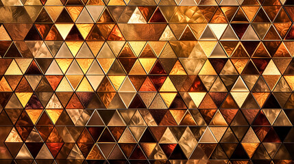 Abstract background with golden triangles, generative AI.