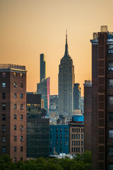 The Empire State building early in the morning dawn.