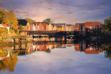 Fototapeta na wymiar The Old Bridge ( Den Gamle Bybru), Trondheim