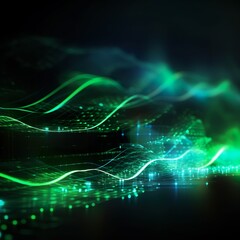Green Data Waves: A Mesmerizing Background