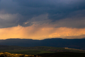 Cloudy sky landscape background