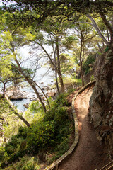 Aquamarine seas off the Costa Brava coastline in Spain
