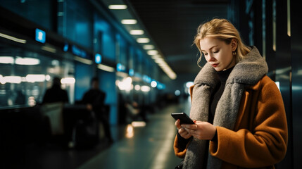Fototapeta premium Connected Passages: The Digital Wanderer . Generativ AI