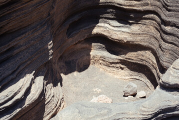 Las Grietas, volcanic fissure formed on the slopes of Montaña Blanca. Lanzarote, Canary Islands. Lanzarote, Canary Islands, Spain.
