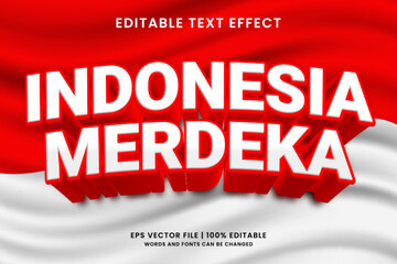 Indonesia independence day 3d editable text effect