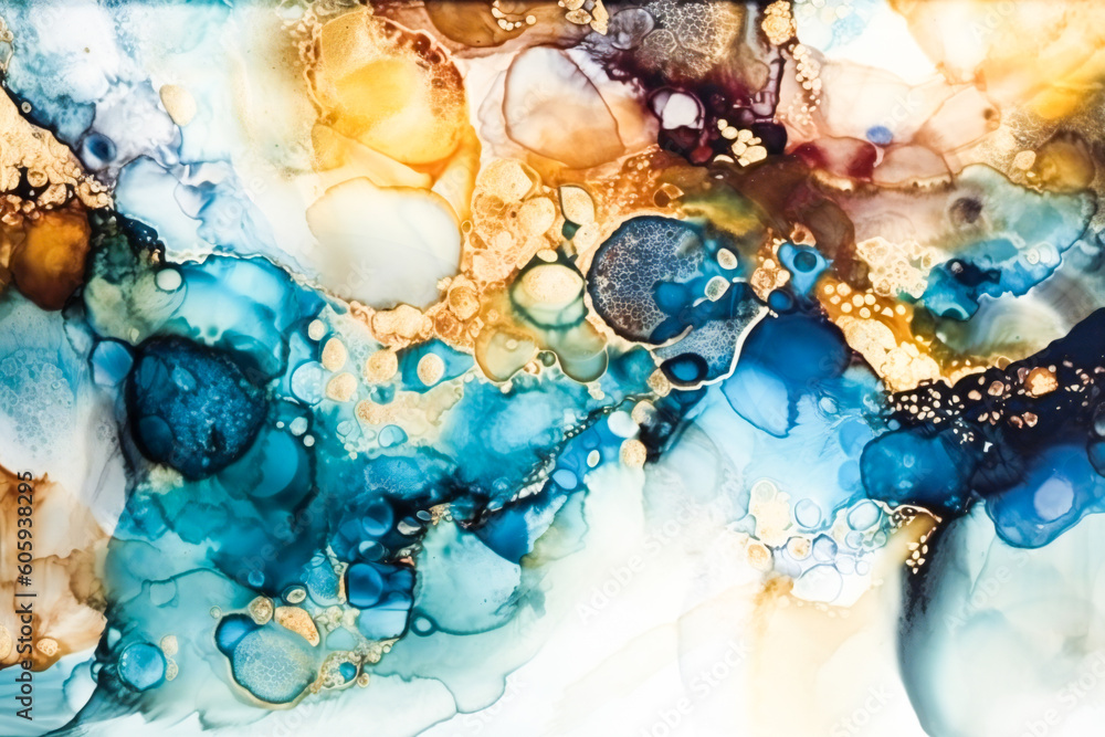 Aufkleber abstract decorative water color or acrylic diffusion. created with generative ai technology.