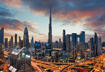 Emirates - Dubai cityscape, aerial view, UAE