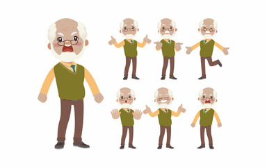 Naklejka premium Old people with different poses