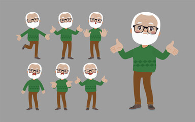 Old people with different poses