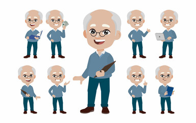 Old people with different poses