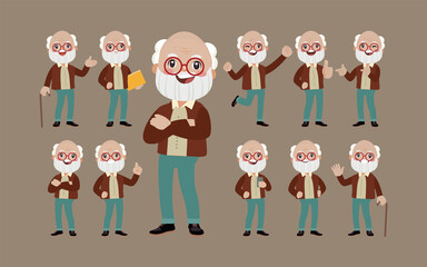 Old people with different poses