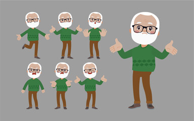 Old people with different poses
