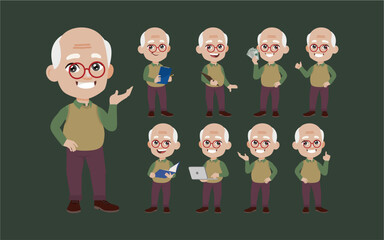 Old people with different poses