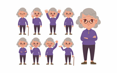 Old people with different poses
