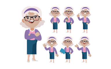 Old people with different poses