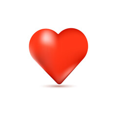 red heart isolated on white