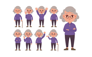 Old people with different poses