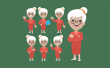 Old people with different poses