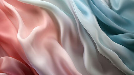 Ethereal Elegance, Abstract Silk Fabric in Pastel Ombre, a Symphony of Serenity. Generative AI
