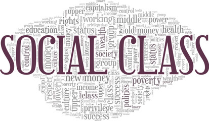 Social Class word cloud conceptual design isolated on white background.