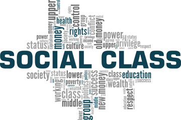 Social Class word cloud conceptual design isolated on white background.