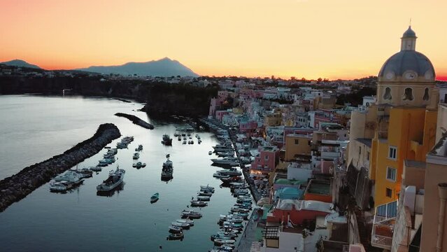 Colored houses of Procida Island 