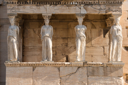Naklejki The Caryatid porch of the Erechtheion in Athens, Greece