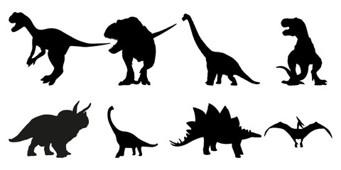 Set Of Dinosaur Silhouettes