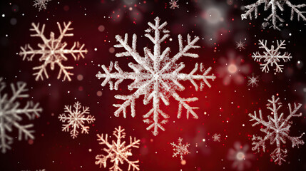 Naklejka na ściany i meble Enchanting Christmas Snowflake Background