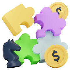 puzzle 3d icon illustration