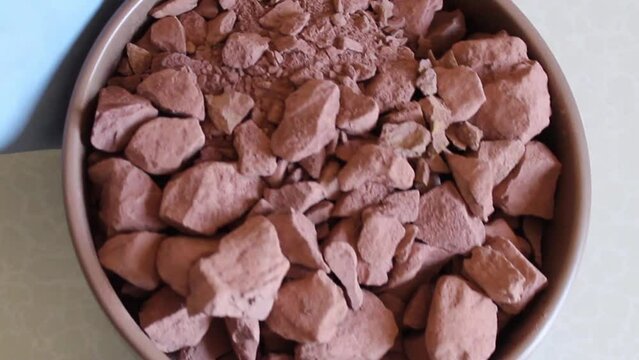 Purple edible clay stones from Africa