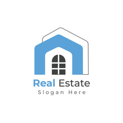 Real estate property logo design vector illustration.