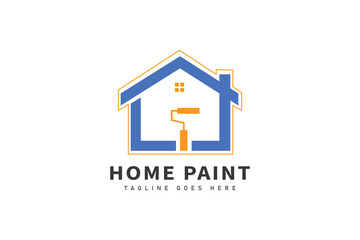 Home paint logo and house logo template design 